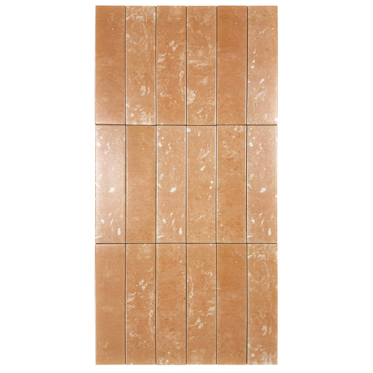 Chateau Luxe  Terracotta & Clay Brown Mixed Semimatte Porcelain Artisanal Tile