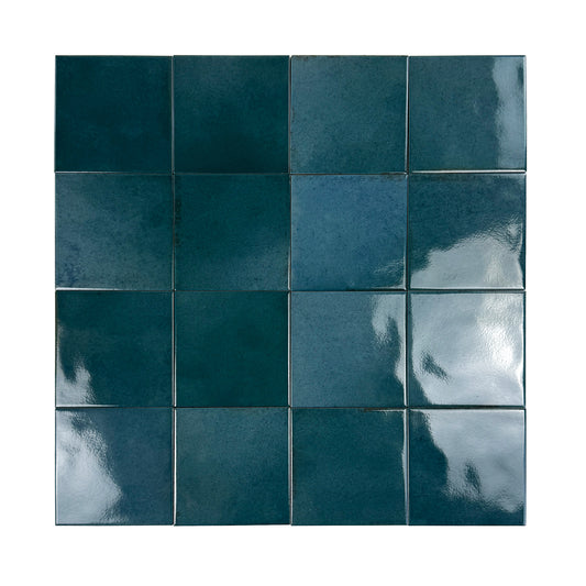 Artisan Essence Mixed Slate Blue Glossy Porcelain Artisanal Tile