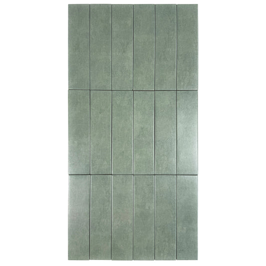 Chateau Luxe  Sage Green Semimatte Porcelain Artisanal Tile