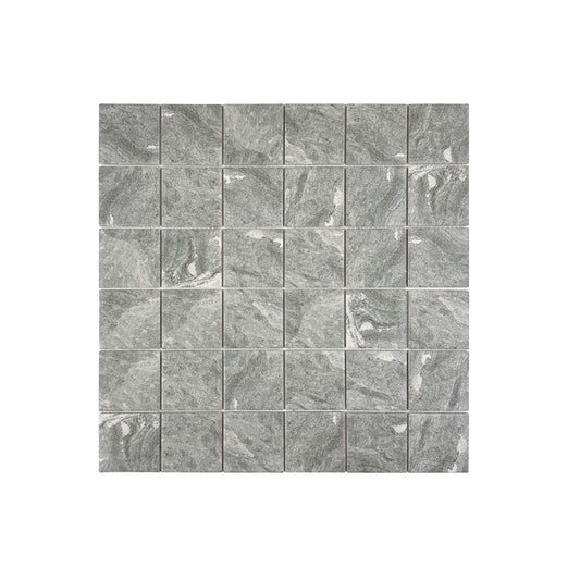 Majestic Natural Myanmar Grey Stone Pattern Flate Surface Porcelain Mosaic