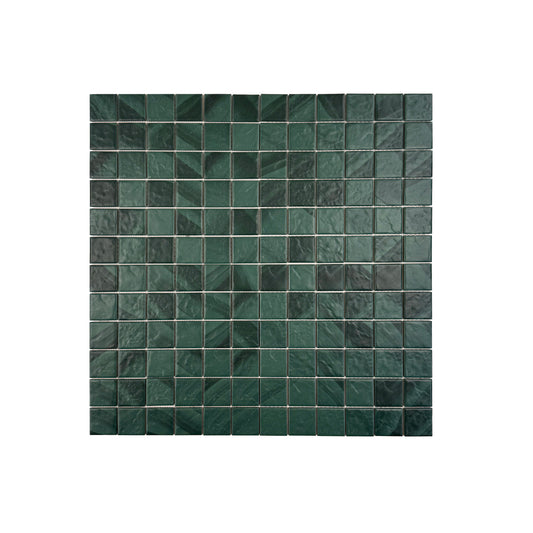 Majestic Natural Mozambico Forest Green Stone Pattern Porcelain Mosaic