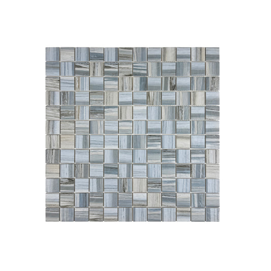 Majestic Natural Light Blue & Milky White & Light Grey Mixed Stone Pattern Porcelain Mosaic