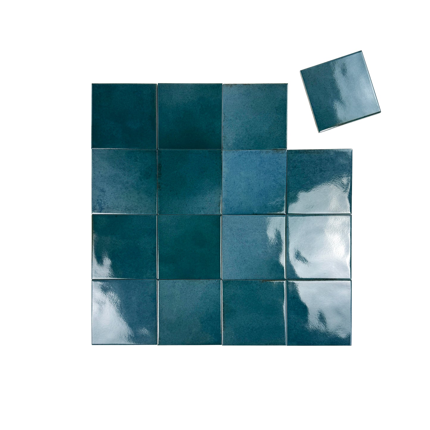 Artisan Essence Mixed Slate Blue Glossy Porcelain Artisanal Tile