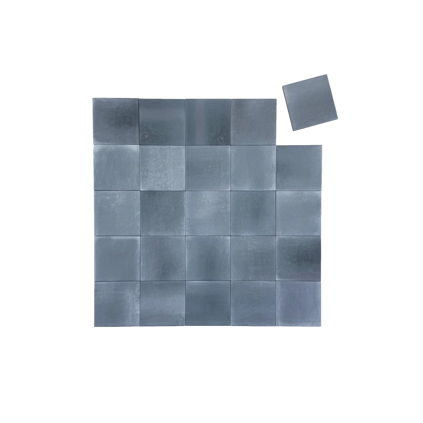 Spanish Radiant Harmony  Dark Steel Gray Matte Porcelain Artisanal Tile