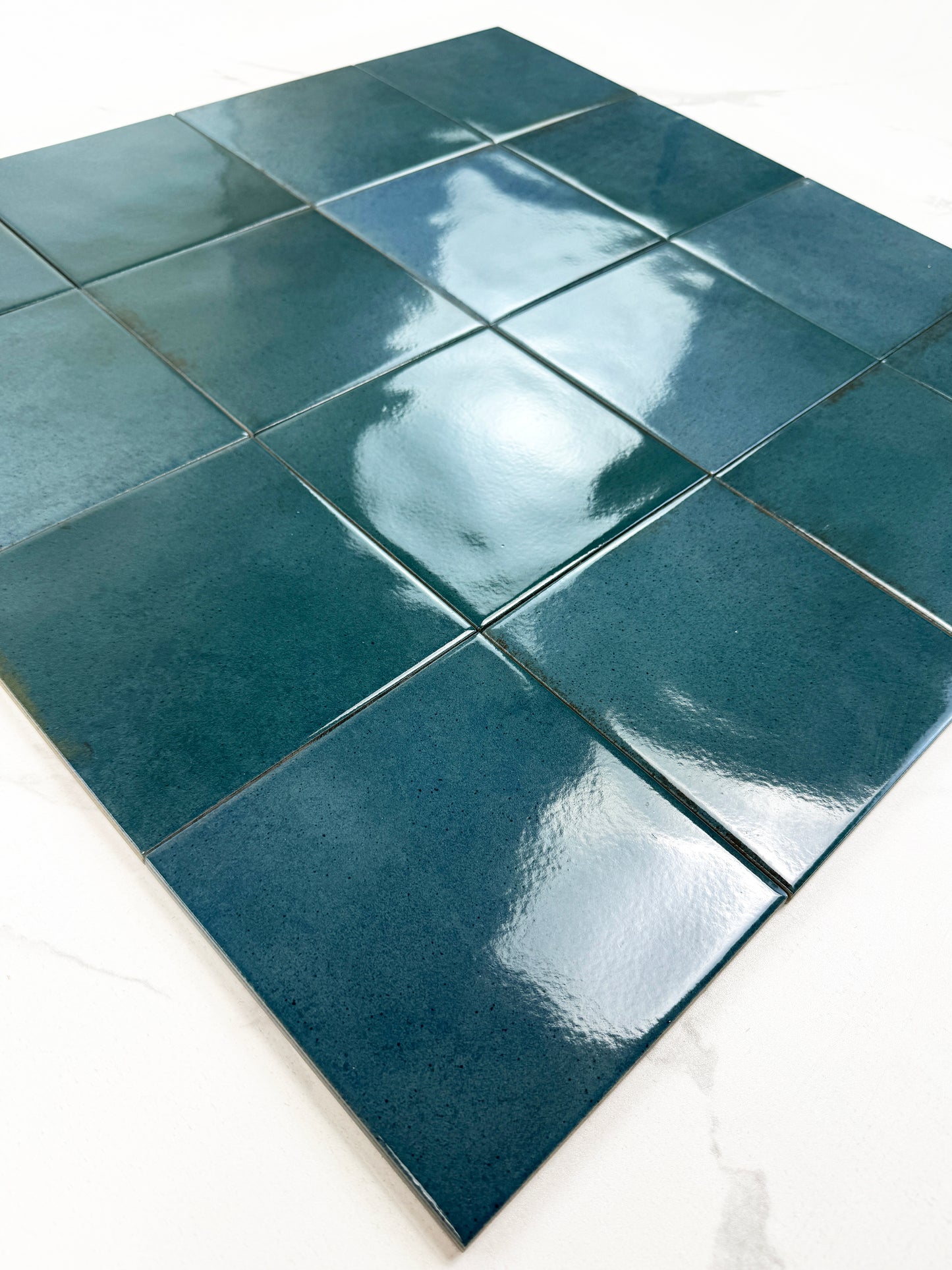 Artisan Essence Mixed Slate Blue Glossy Porcelain Artisanal Tile