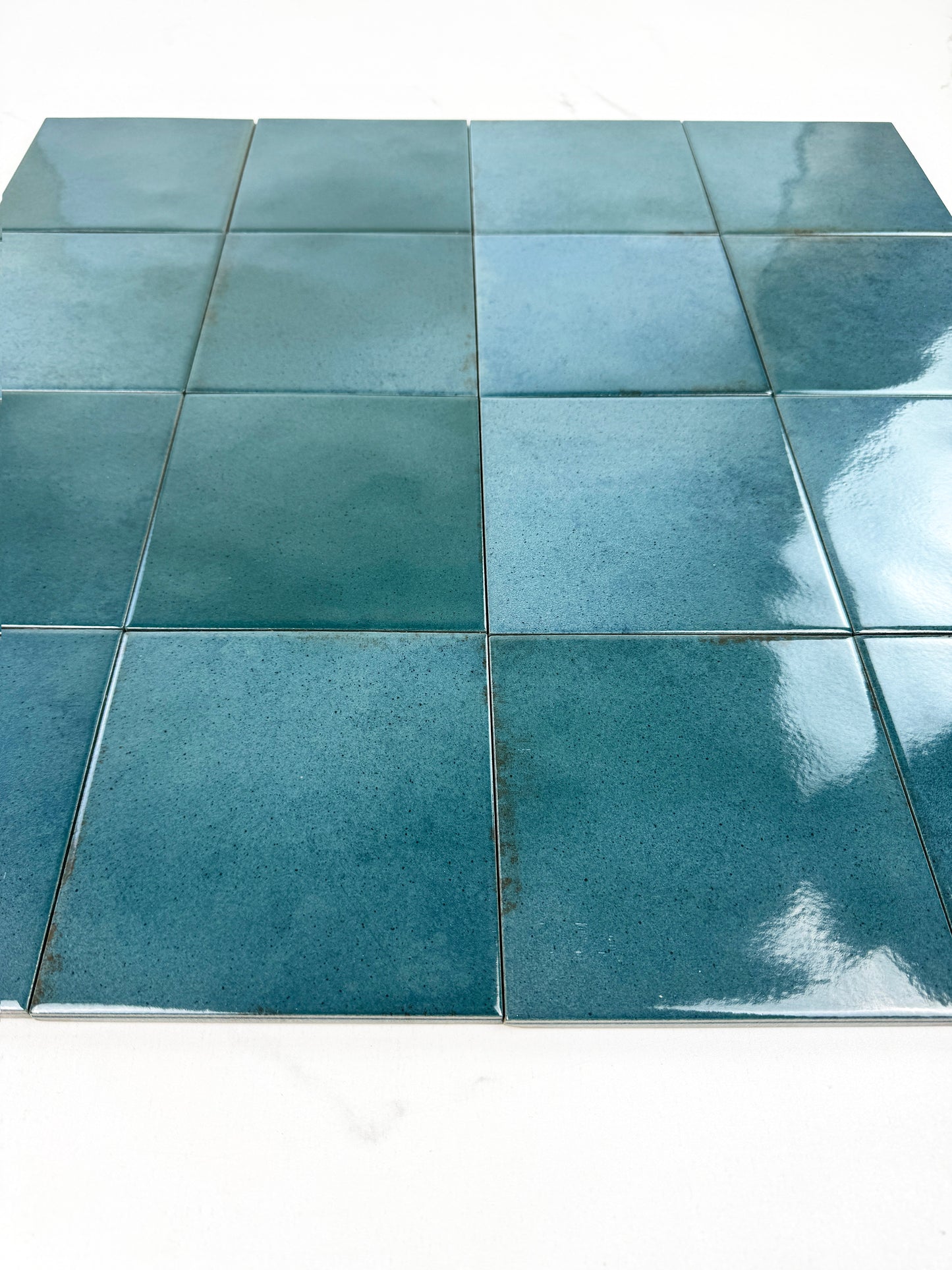 Artisan Essence Mixed Slate Blue Glossy Porcelain Artisanal Tile