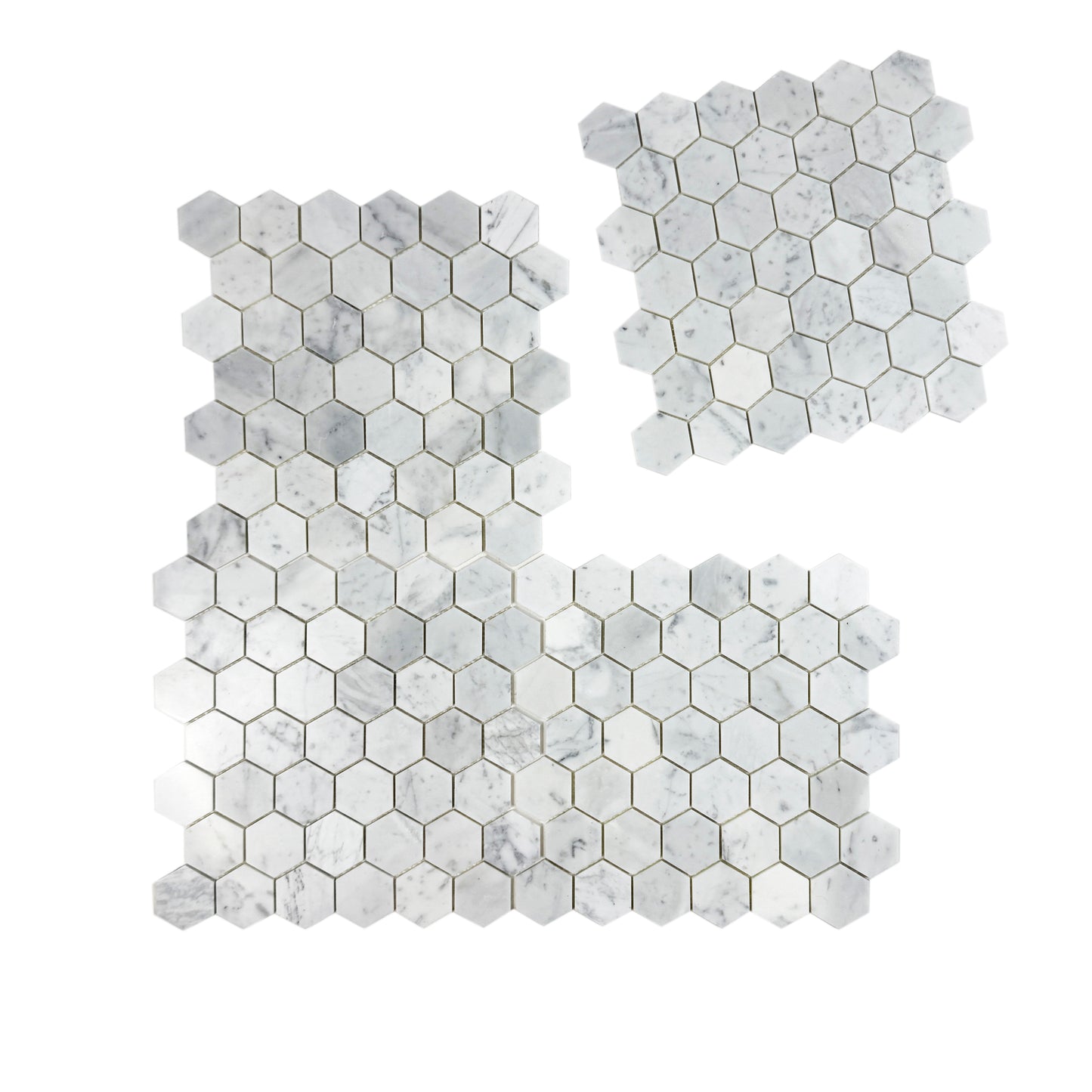 Hexaluxe Carrara White Polished Hexagon Marble Mosaic