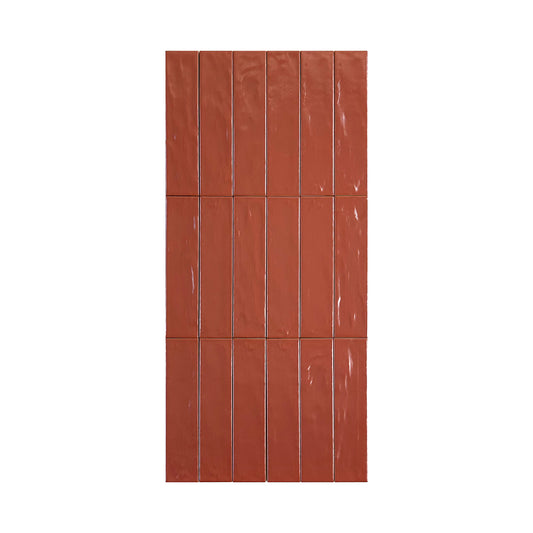 Pearl Luxe  Red Semimatte Pearlescent Ceramic Artisanal Tile