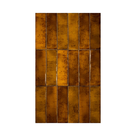 Spanish Radiant Gloss  Honey Glossy Glazed Ceramic Artisanal Tile