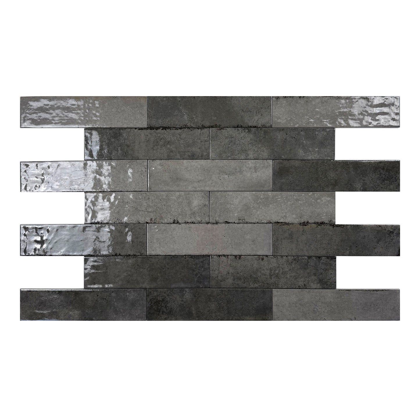 Spectrum Grey Mixed Glossy Porcelain Artisanal Tile