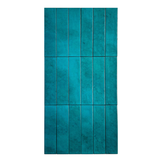 Aurora Vibes  Aqua blue  Semimatte Porcelain Artisanal Tile