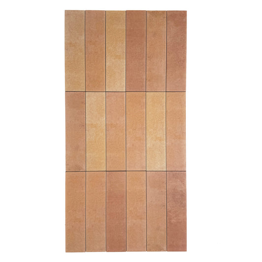 Aurora Vibes  Sandy Brown & peachpuff Matte Porcelain Artisanal Tile