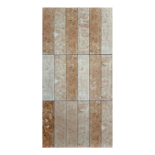 Aurora Vibes  Rossa Pink Matte Porcelain Artisanal Tile