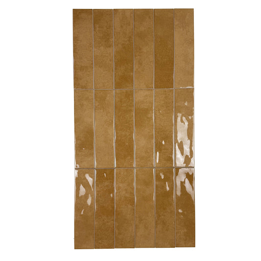 Tonal Symphony Medium Coffee Glossy Ceramic Artisanal Tile