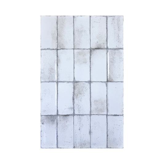 Spanish Timeless Tones  Ivory White Glossy Ceramic Artisanal Tile