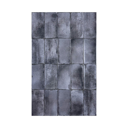 Spanish Timeless Tones  Charcoal Grey Glossy Ceramic Artisanal Tile