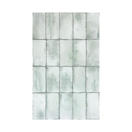 Spanish Timeless Tones  Sage Green Glossy Ceramic Artisanal Tile