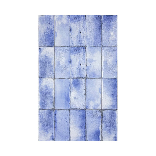 Spanish Timeless Tones   Aqua Blue Glossy Ceramic Artisanal Tile