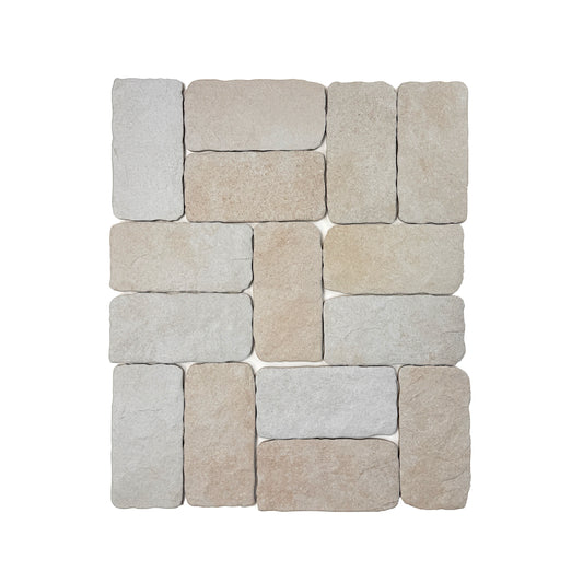 Spanish Earthy Elegance  Creamy White Matte Porcelain Artisanal Tile