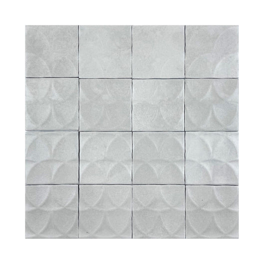 Artisan Essence Textured Smoke White Matte Porcelain Artisanal Tile