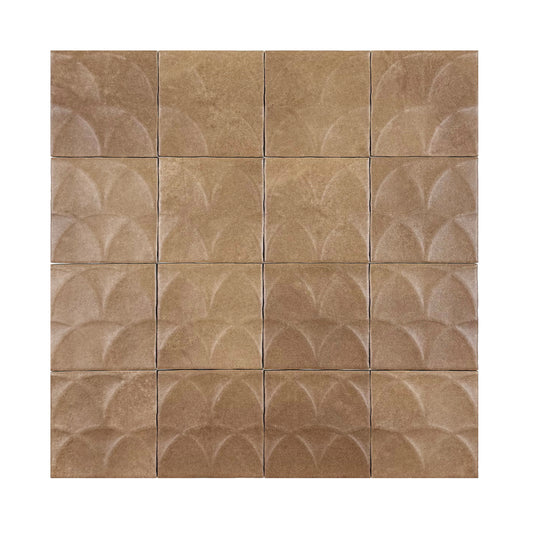 Artisan Essence Textured Orange Matte Porcelain Artisanal Tile