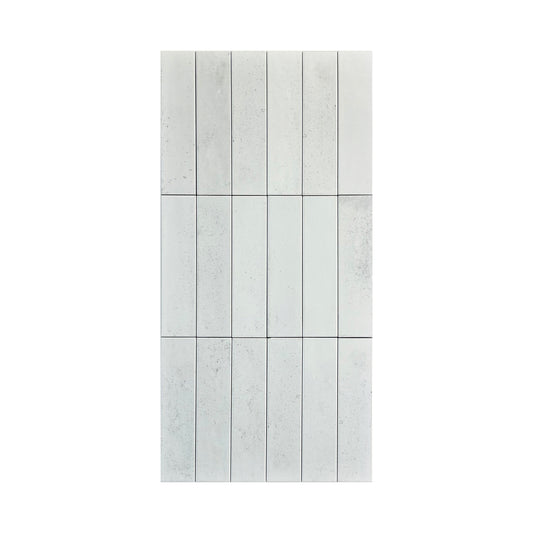 Elegant Contrast  Bright White Glossy Porcelain Artisanal Tile