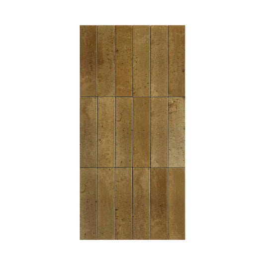 Elegant Contrast Earthy Brown  Matte Porcelain Artisanal Tile