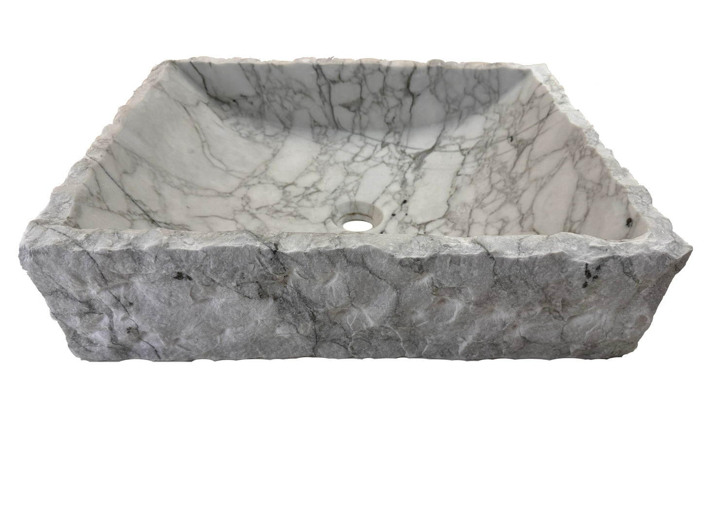 Marble Muse Carrara White Natural Surface Rectangle Shape Wash Basin